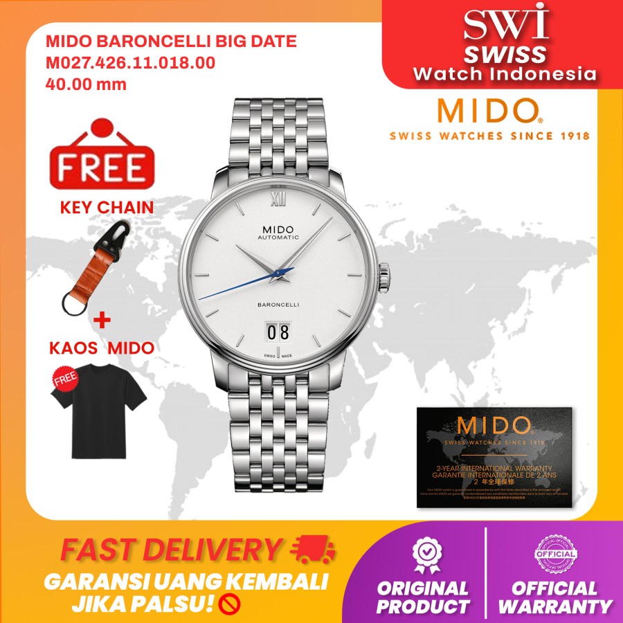Jam Tangan Pria Mido M027.426.11.018.00 Baroncelli Big Date