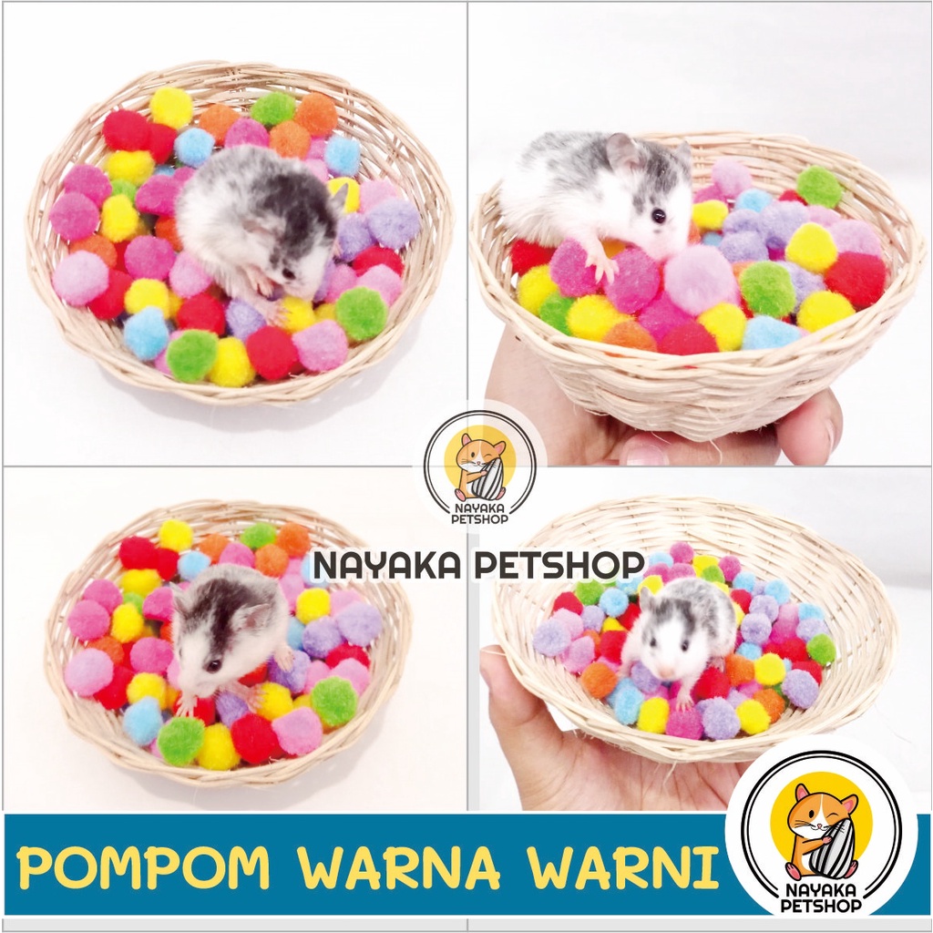 Alas sarang Hamster Dekorasi Kandang Pompom Warna Warni Bedding