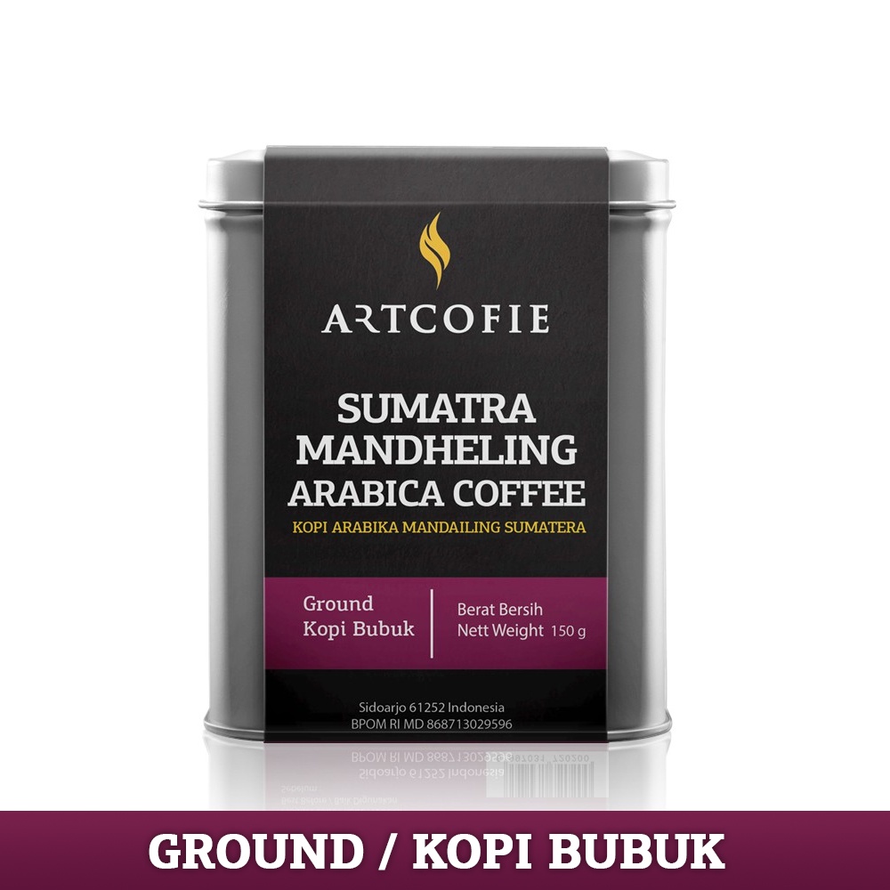 

Artcofie Kopi Sumatra Mandheling Arabica Tin Box Biji / Bubuk 150g