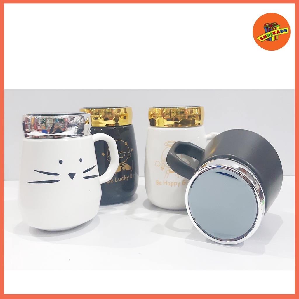 MUG KERAMIK COUPLE HITAM PUTIH - Mug Pasangan