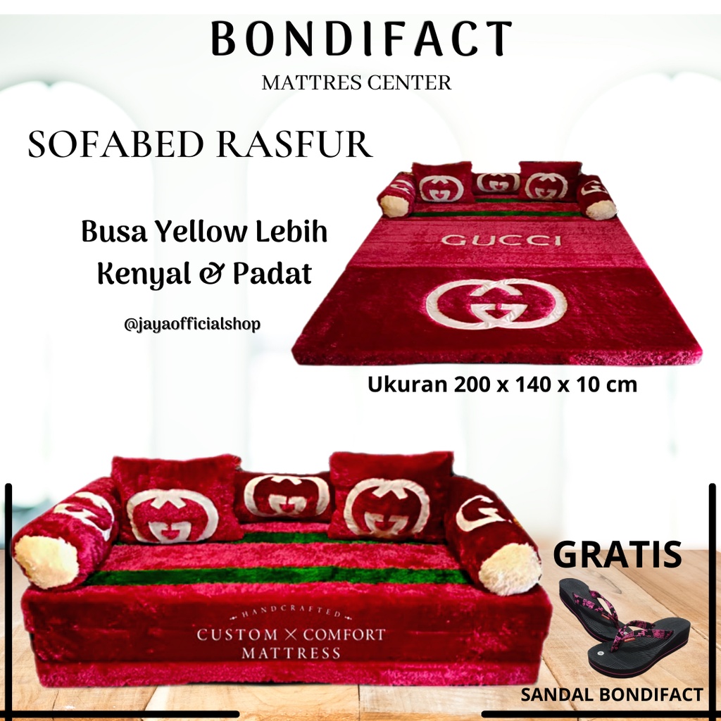 Sofa bed Karakter Kasur Lipat Minimalis Untuk Kursi Ruang Tamu Busa Tebal 10 cm Kain Bulu Rasfur Mod