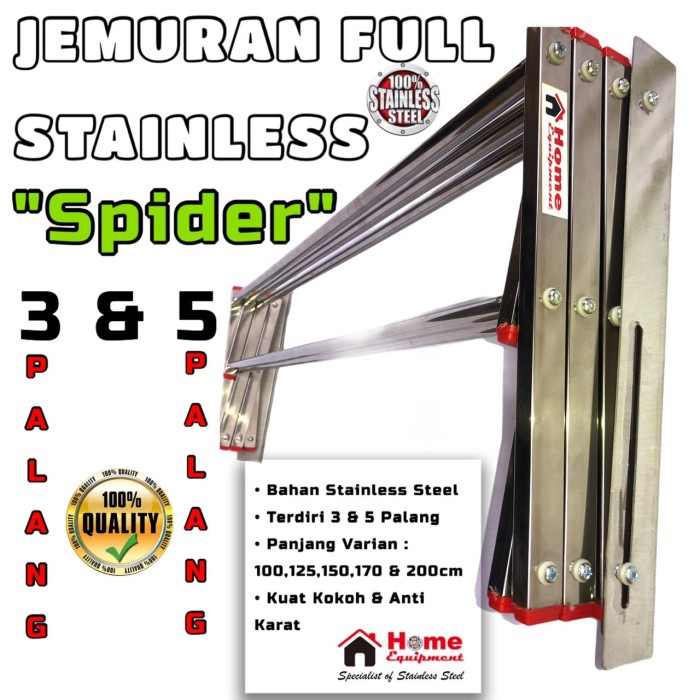 TERBARU- JEMURAN DINDING FULL STAINLESS UKURAN 2 METER 3 & 5 PALANG KUAT KOKOH (PROMO)