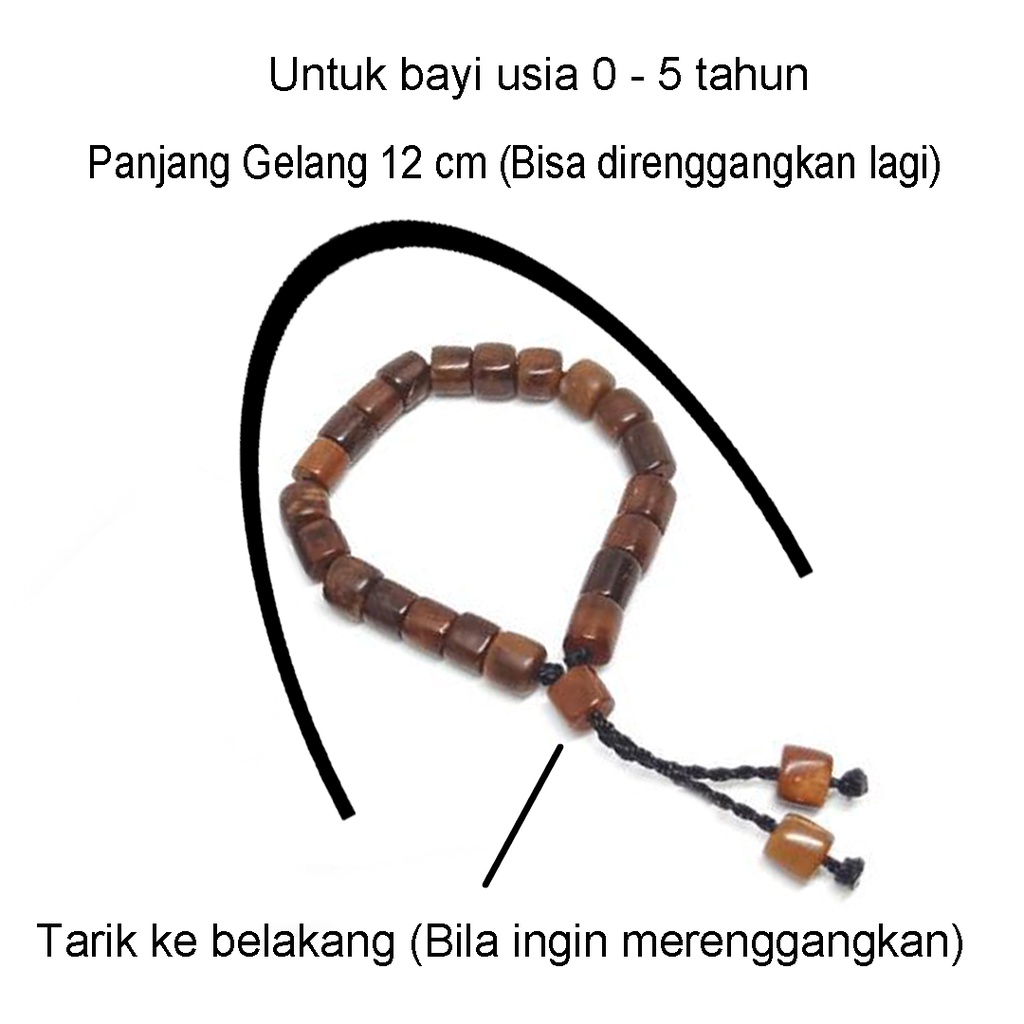 [✅COD] Gelang Kesehatan Anak Bayi Kaokah Koka Kokka Kaoka Kaukah Kokah Asli Original Model Marjan Hitam Polos