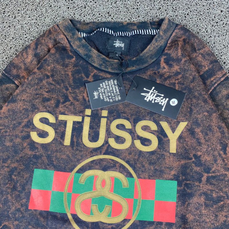 CREWNECK AWSM STUSSY TIE DYE FULL TAG LABEL CASUAL HYPE