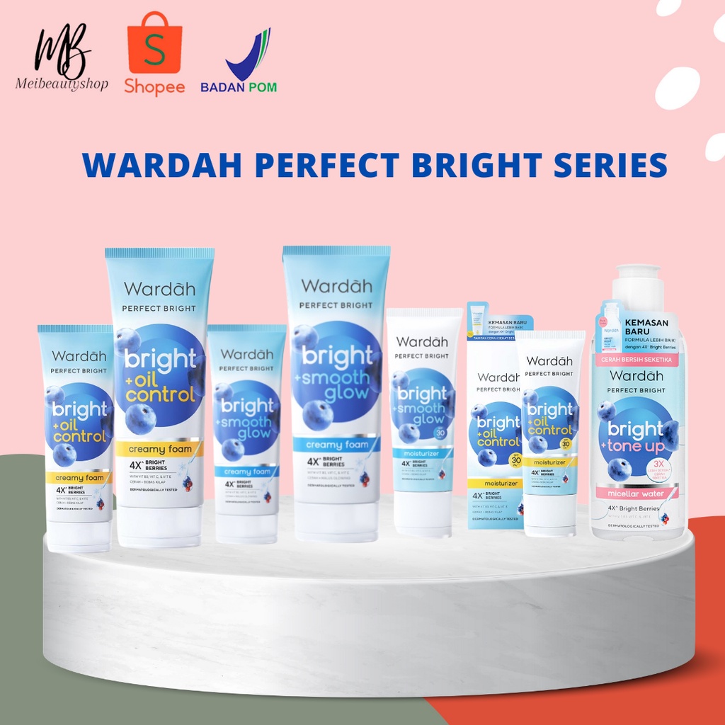 Wardah Perfect Bright Series Creamy Foam 100 Ml | Moisturizer | Peel Of Mask | Tone Up Cream | Tone Up MIcellar Water