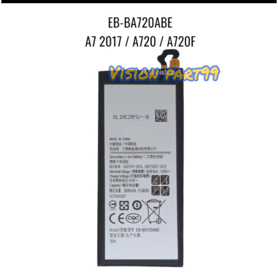BATERAI BATERE BATTERY SAMSUNG A7 2017 A720 A720F EB-BA720ABE