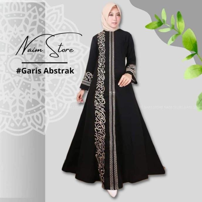 Abaya Hitam Bordir Piramid 122 Gamis Syar'I
