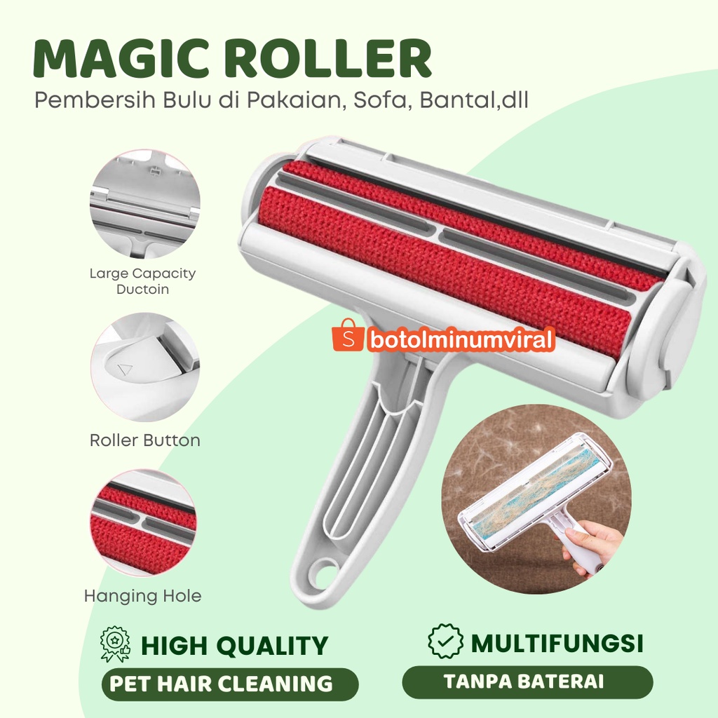 Pembersih Bulu Kucing Anjing Roller Baju Karpet Pet Hair Remover Roll