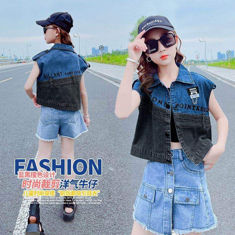 Setelan Jeans Anak Perempuan PREMIUM Korean Style Celana Skort