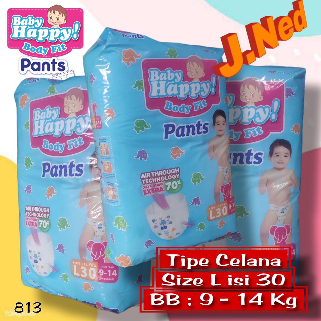 J813 POPOK BAYI BABY HAPPY PANTS UKURAN S - L