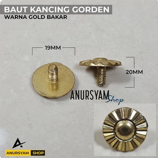 Baut Kancing Rel Gorden / Baut Rel Gorden - Gold Bakar