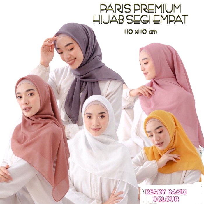 jilbab hijab  HIJAB PARIS PREMIUM KERUDUNG JILBAB SEGI EMPAT POLOS - PUTIH BERSIH W1C4