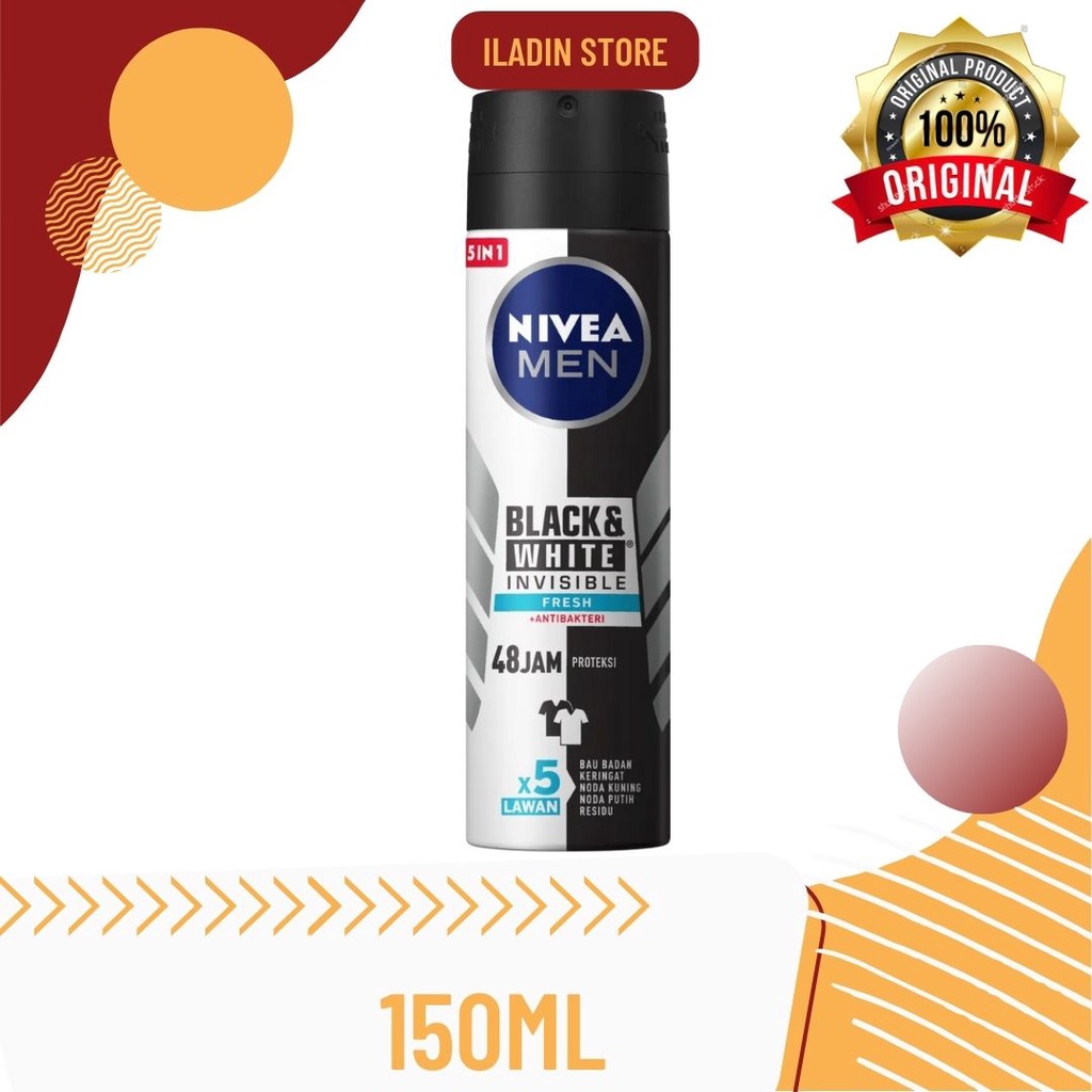 Nivea Men Deodorant Black and White Invisible FRESH Spray 150 ml