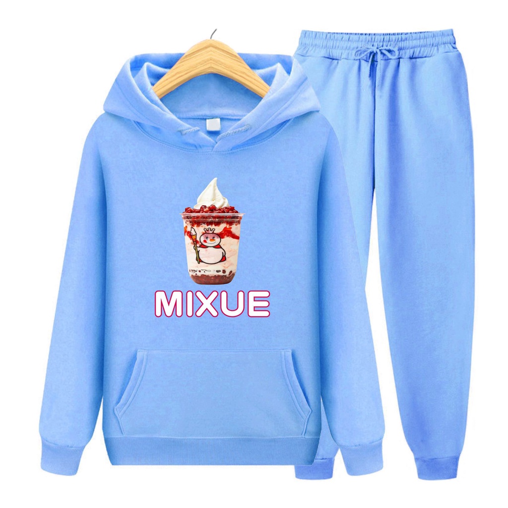 MIXUE ICE CREAM Sweater Hoodie Lengan Panjang Anak Atasan Dan Setelan Usia 4-13+Tahun  bisa Bayar Ditempat COD