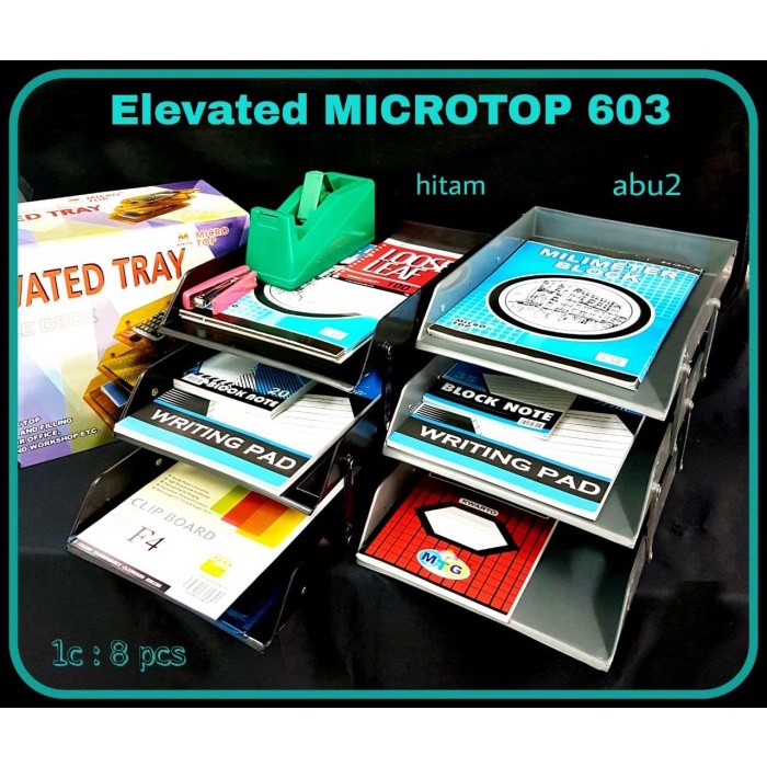 

Elevated Tray Triple Deck Dokumen / Letter Tray Microtop 603 Star Seller