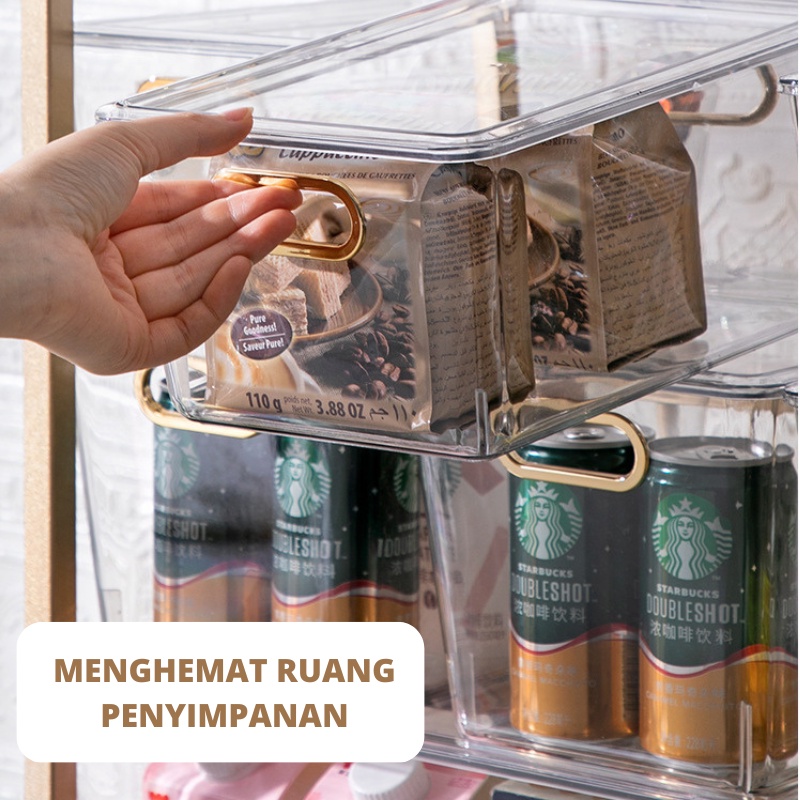 Starlight Kotak Penyimpanan Transparan Storage Organizer Serbaguna Kotak Kontainer Toples Makanan Cemilan Snack Botol Sayur Buah Kulkas HSB607