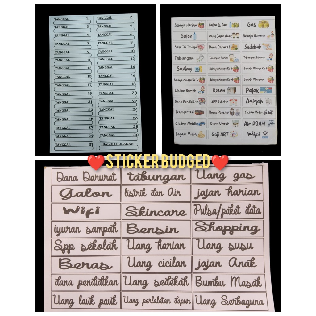 STICKER BUDGET PERLUSIN  (ISI 12 LEMBAR)