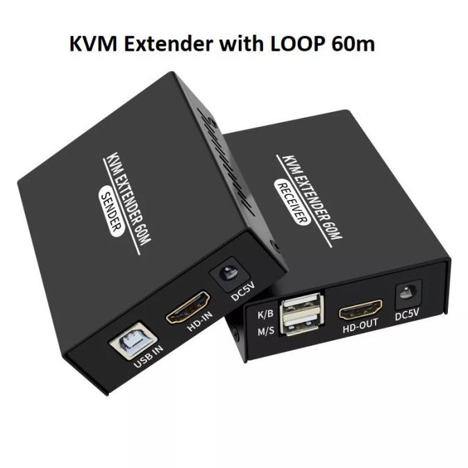 HDMI KVM Extender 60m Full HD via Kabel LAN UTP Cat6 Keyboard Mouse