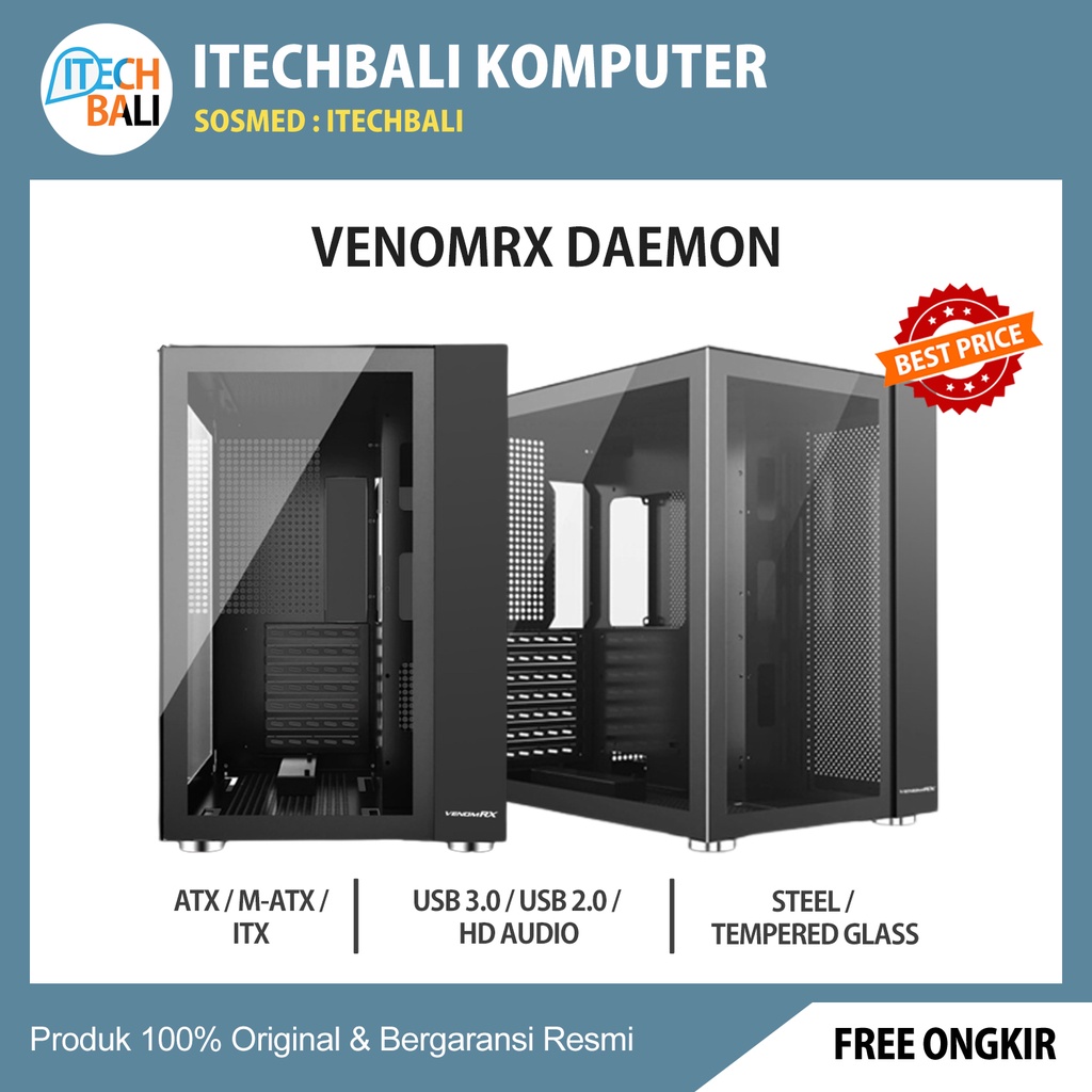 Casing PC Venom RX DAEMON ATX M-ATX RGB | ITECHBALI