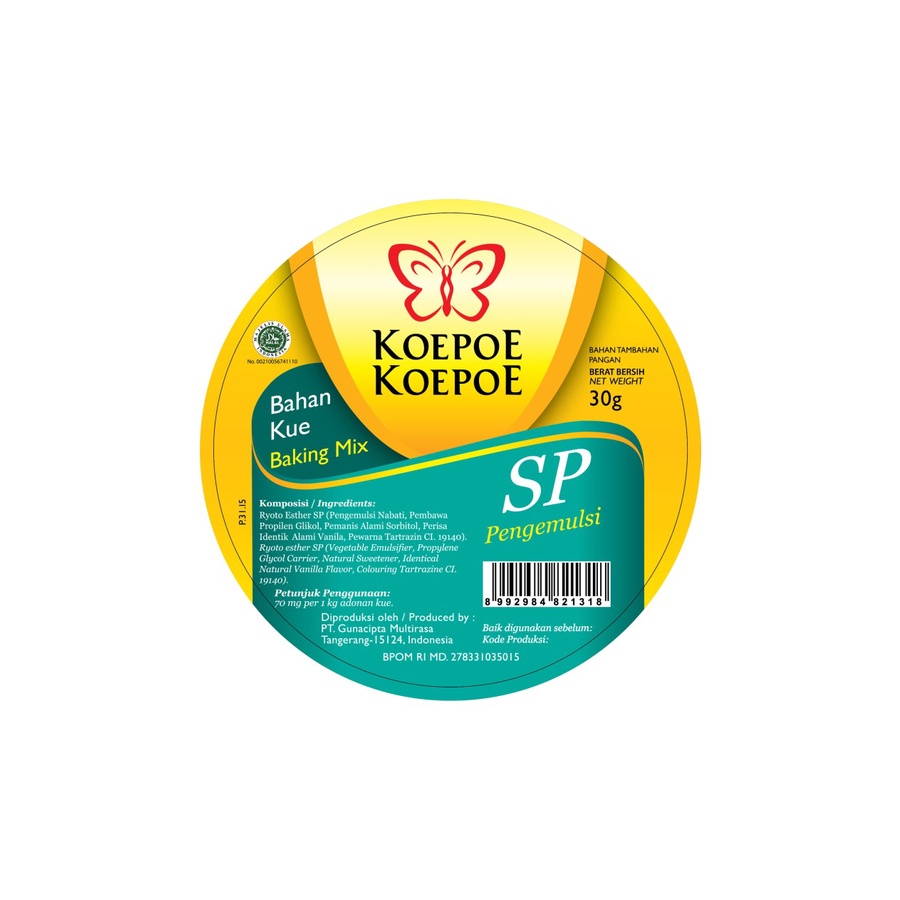 

PENGEMULSI KUE SP KOEPOE-KOEPOE 30GR BAKING MIX