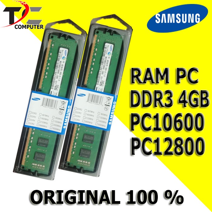 RAM MEMORY PC/KOMPUTER DDR3 4GB 10600/12800 MERK SAMSUNG/HYNIX