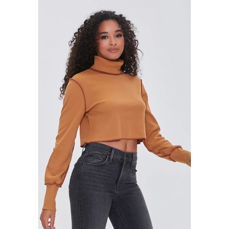 Forever21 Highneck Ribbed Crop Top