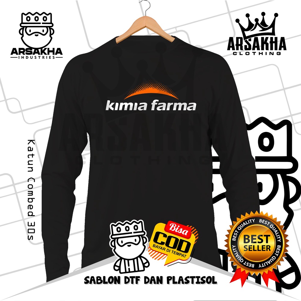 Kaos Baju Lengan Panjang Kimia Farma Perusahaan Cotton Combed 30s - Arsakha Industries