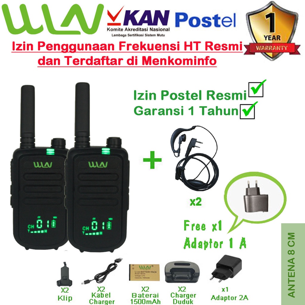 PAKET HANDSFREE STANDART HT WINLAN WLN KD-C100 (ISI 2PCS) LAYAR LED
