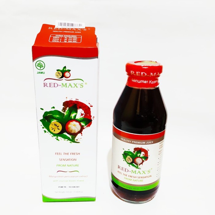 

Red Maxs / Jus Kulit Manggis dan daun sirsak - mirip Ace Maxs