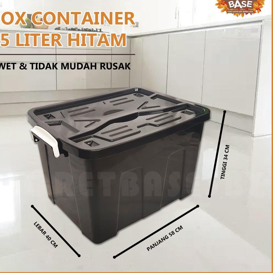 ➦ BOX CONTAINER 55 LITER + RODA - Kontainer Box Plastik / Container Box Besar ✥