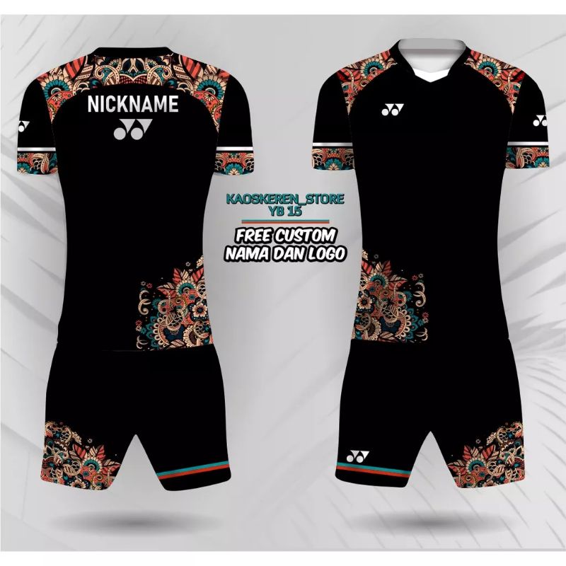 setelan badminton yonex batik jersey bulutangkis custom set pakaian olahraga pria wanita