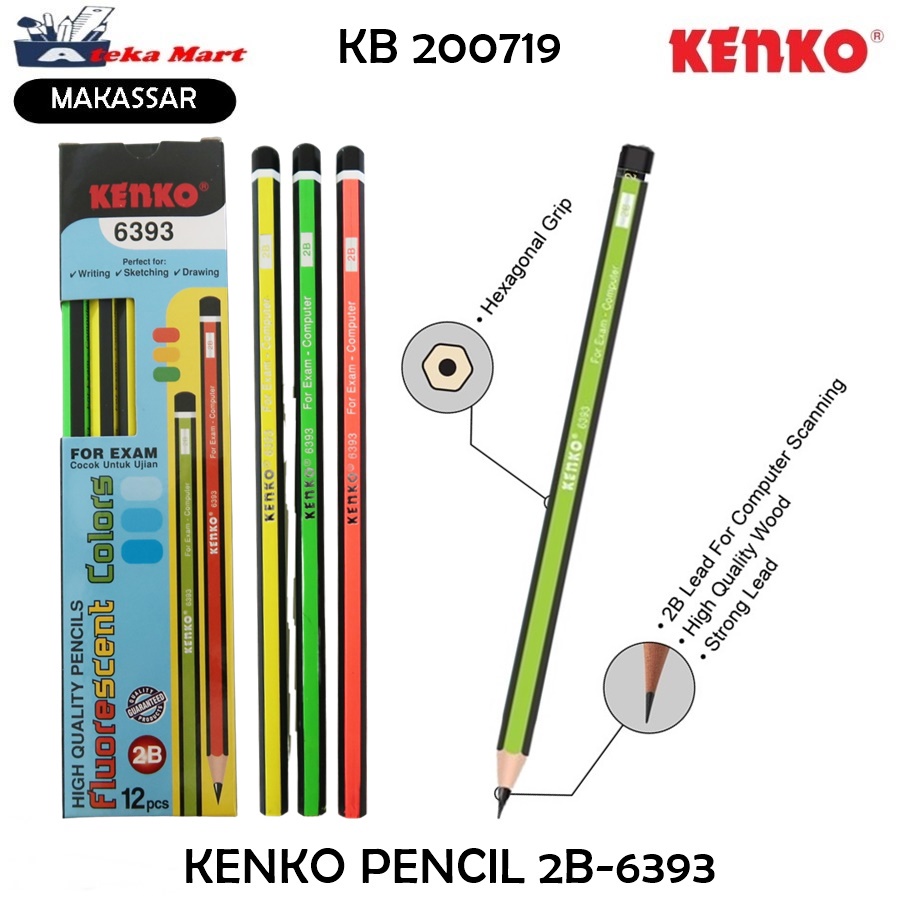 

[BOX/12PCS] KENKO PENCIL 2B 6393