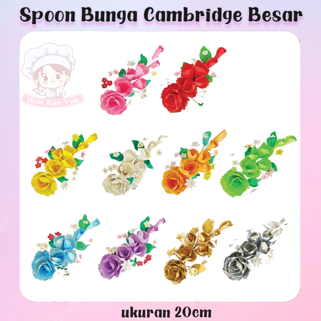 

Hiasan Kue / Topper Kue / Spoon / Bunga / Cambridge / Besar / SBC