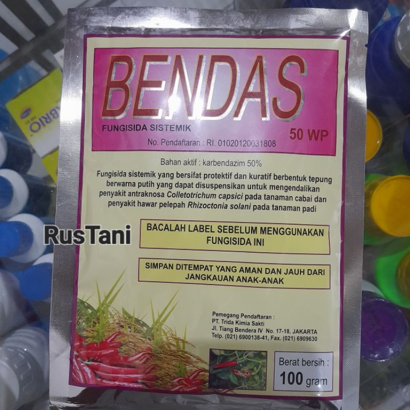 Fungisida BENDAS 50WP 100Gr Bahan aktif : Karbendazim 50%