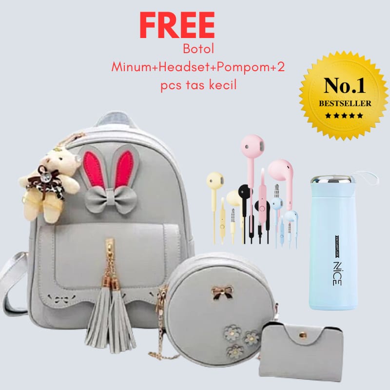 TASMURAH30_ FUNNYCAY Backpack fashion korea Pita Kuping Terfavorit