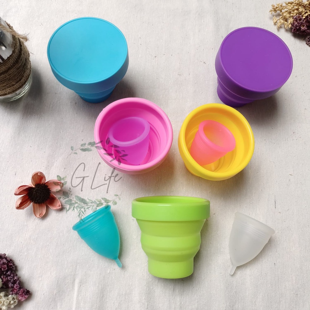 GLife Tempat Sterilisasi Menstrual Cup,Wadah Menstrual Cup, Portable Penyimpanan Menstrual Cup