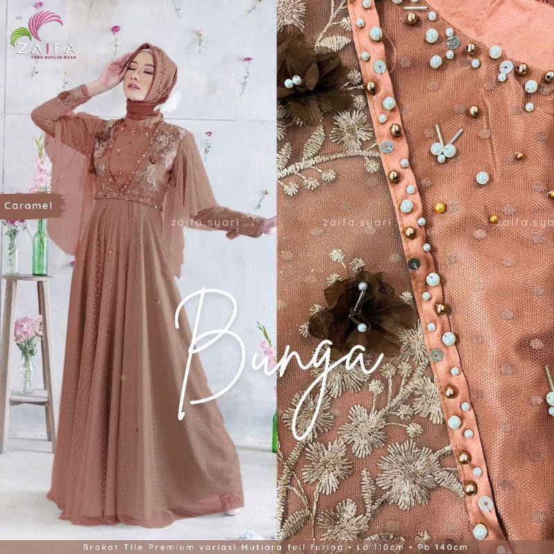 Seroja Dress Bunga Maxy Gamis Nauren brukat tutu aplikasi mutiara seroja maxi gamis brukat motif bunga gamis kondangan cantik seragamm pernikahan outfit bridesmaid gamis muslimah dress muslim gaun pesta mewah wedding dress gamis lebaran anak perempuan