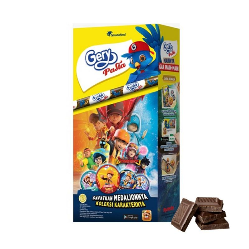 

Gerry pasta Cokelat Boboiboy 7 Gram 5 box isi 100 pcs
