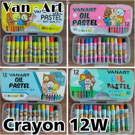 Krayon Isi 12 Minyak Oil Pastel Merk VAN-ART Painting Crayon Perlengkapan Mewarnai Colour Tools Stuff Asli Prakarya Jual Drawing Menggambar Peralatan Color Sekolah Coloring Kesenian Pewarna Kertas School Original Seni Art Murah Termurah Grosir Prakarya