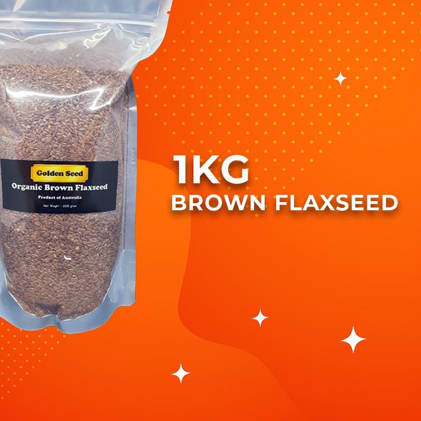 

➽ ORGANIC BROWN FLAXSEED 1 KG PREMIUM - FLAX SEEDS FLAXSEEDS FLAX SEED BIJI RAMI 1KG - 1000 GRAM Ω