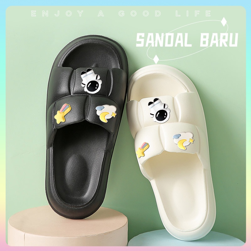 Sandal slop wanita karet empuk terbaru 2023 Sepatu sendal rumah Anti Slip import Sendal wanita kekinian jelly murah