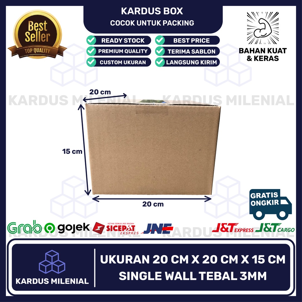 

Kardus box karton packing 20x20x15