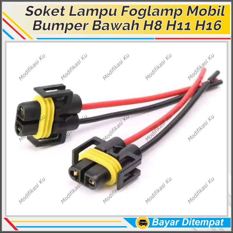 SOKET FITING COP H8 H9 H11 H16 LAMPU FOGLAMP HEADLAMP LAMPU BUMPER LAMPU KABUT MOBIL AVANZA XENIA JA