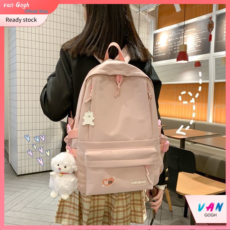 Tas Ransel Wanita - Tas Sekolah Remaja Dewasa Model Terbaru Fashion Korea Kekinian Bagus Murah Besar Kuliah Traveling Jalan Stylish Backpack Punggung Bahu Sandang Kualitas Import Lokal Original Unisex Perempuan Cewek