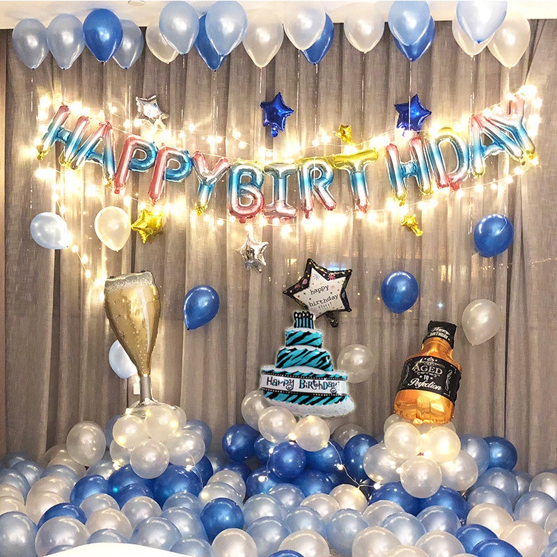 Balon Set Happy Birthday / Balon Ulang Tahun / Balon Pesta / Paket Balon Huruf Happy Birthday / Balon Pesta