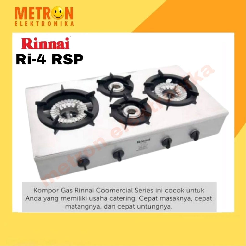 RINNAI RI-4RSP KOMPOR GAS 4 TUNGKU / GAS COOKER / RI4RSP