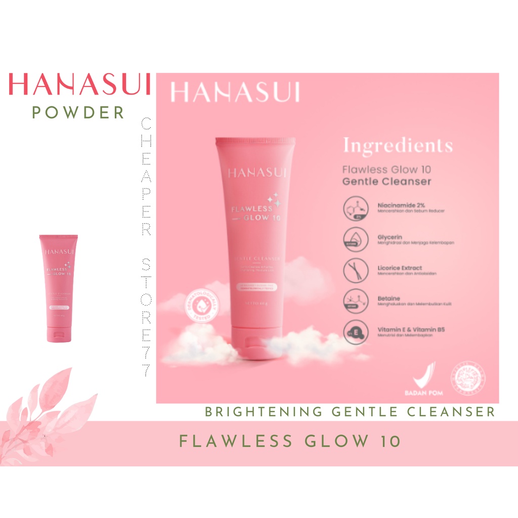 HANASUI - FLAWLESS GLOW 10 SERIES - PAKET LENGKAP - CLEANSER - DAY CREAM - NIGHT CREAM - ESSENSE