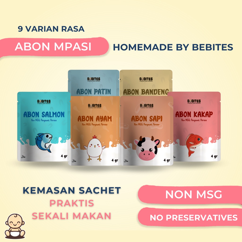 Abon Bayi Anak Penambah Berat Badan Nafsu Makan Non MSG Organik Homemade Bebites PUAB-004