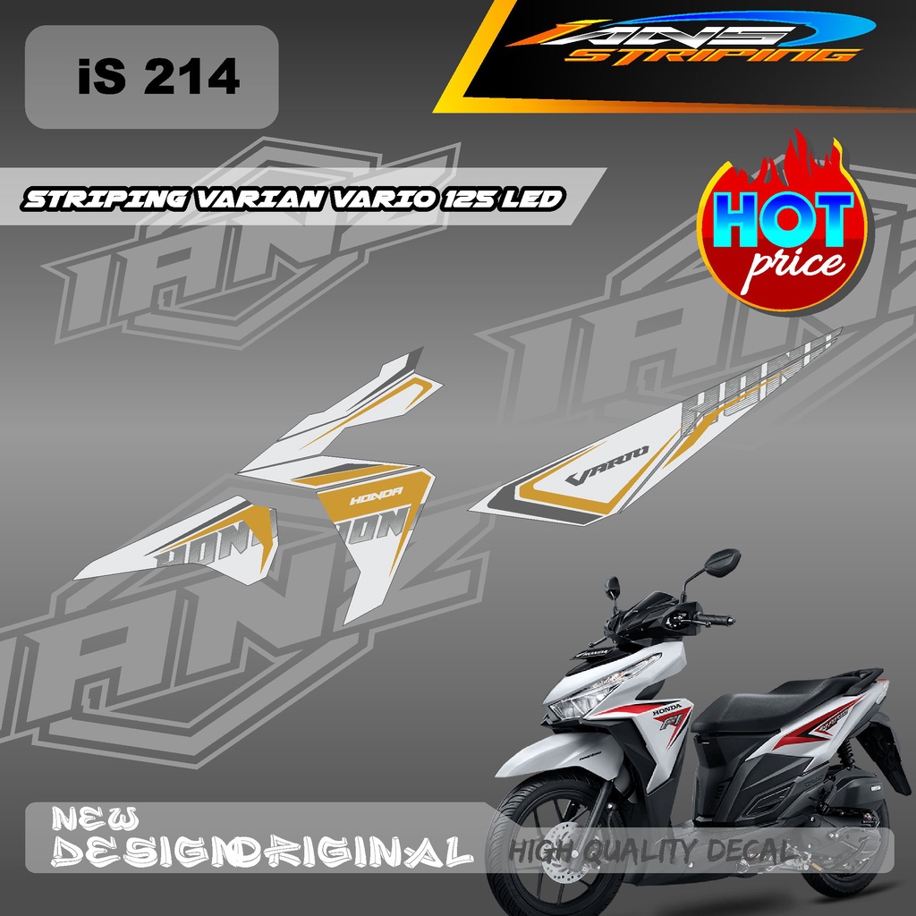 TERMURAH STIKER STRIPING DECAL VARIO 125 LED CUSTOM WARNA / STIKER SEMI FULL BODY VARIO 125 LED / DECAL KERETA HONDA VARIO 125 IS214