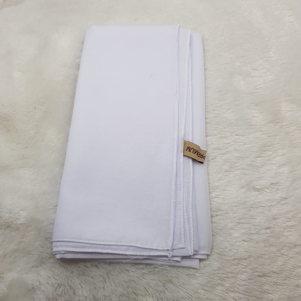 kerudung jilbab segi empat bahan PARIS VOAL PREMIUM anti letoy bisa untuk sekolah warna putih bersih